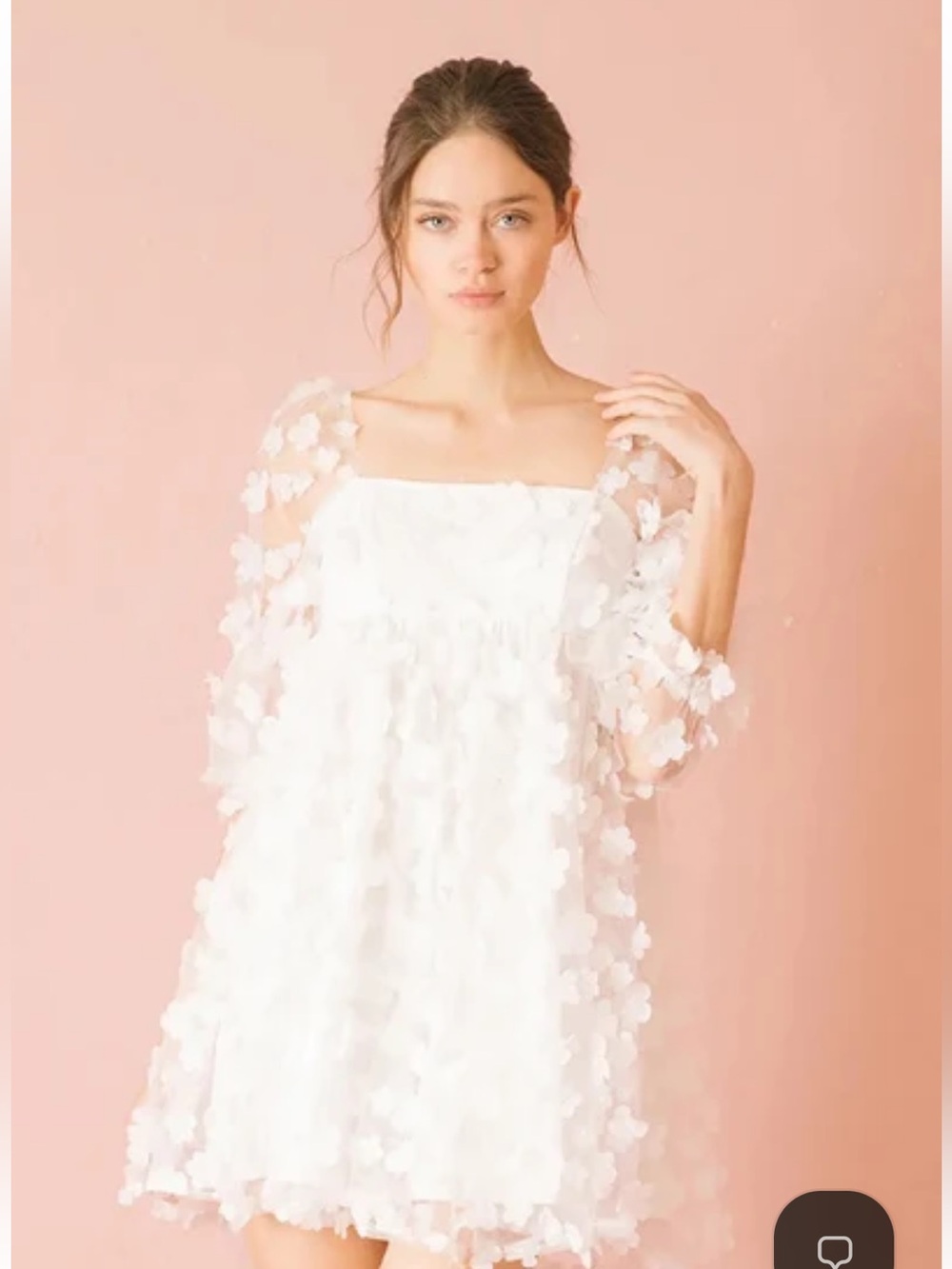 Audrey Park Tulle Baby Doll Mini Dress
